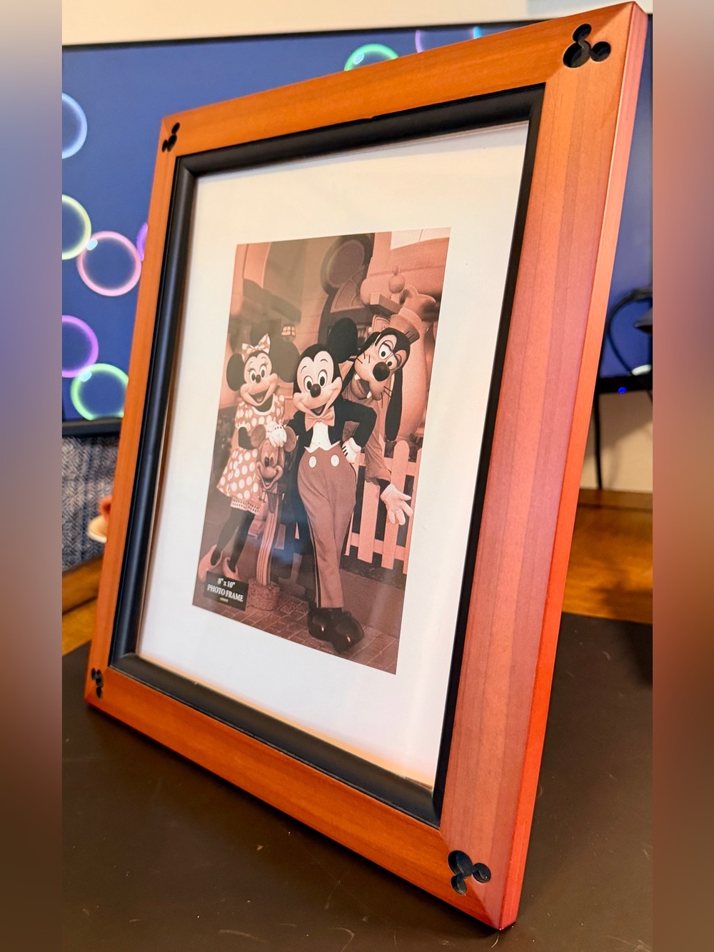 Disney Parks 8x10 Wooden Picture Frame with Mickey Ears in Corners - Picture 7 of 14
